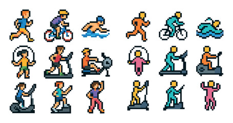 Fototapeta premium Colorful Fitness Icons