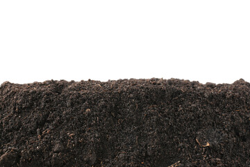 Pile of fresh soil isolated on white