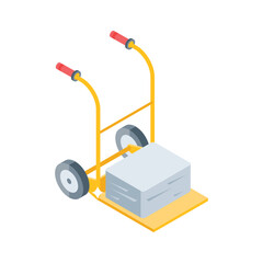 Ready to use icon of hand trolley in trendy design style