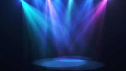 Purple and blue stage lights overlay
