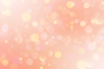 Gradient background with pink and peach color gradation. Soft light texture and bokeh abstract blurred bg. Lovely vector bg for cosmetic presentation