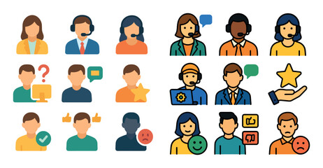 Fototapeta premium Colorful Customer Service Icons