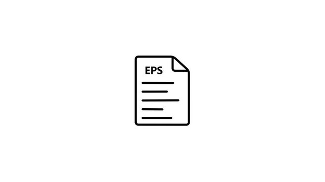Simple Line Icon of an EPS File Document on a White Background symbol