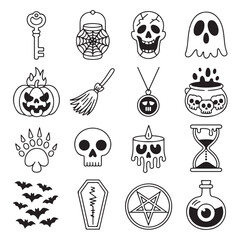 Food vector icon set silhouette collection