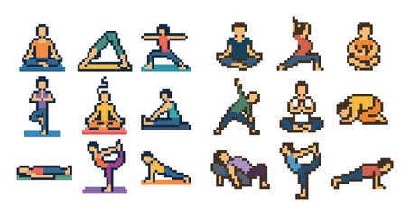 Fototapeta premium Pixel Yoga Styles