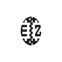 Monogram Initial Alphabet EZ Bold Unique Design Pixel Logo Concept Alphabet