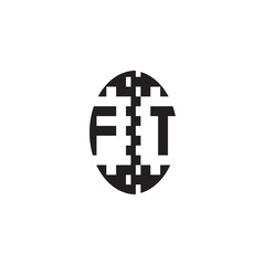 Monogram Initial Alphabet FT Bold Unique Design Pixel Logo Concept Alphabet