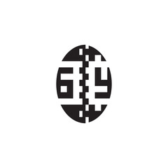 Monogram Initial Alphabet Pixel Logo Concept Alphabet Bold Unique Design GY