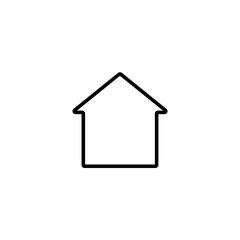 Simple outline of a house icon, representing home, real estate, and property