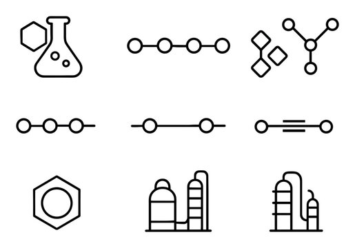 Minimalist Hydrocarbon Icons