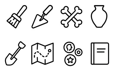 Fototapeta premium Archaeology Icons Grid