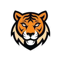 tiger head isolated on white