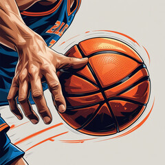 A basketball spinning on a player’s finger,