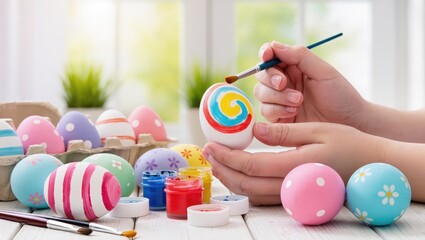 Creative Easter Egg Decorating Activity at Home With Vibrant Colors and Unique Designs