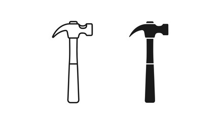 Hammer Icon – Construction Repair Tool Symbol
