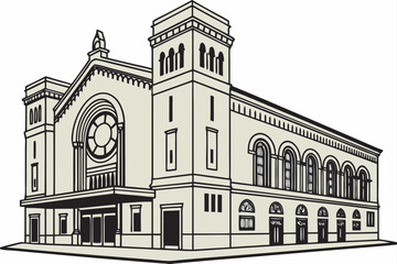 Fototapeta premium The Tabernacle in Atlanta, Georgia, former church with Romanesque facade now serving as a concert venue