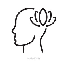Obraz premium Harmony line icon, symbol. Self-care concept. Isolated on a white background. Editable stroke. Flat design. Vector illustration.