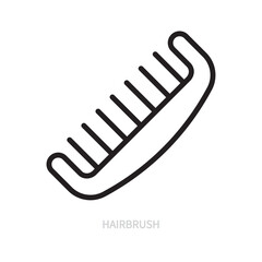 Hairbrush line icon, symbol. Self-care concept. Isolated on a white background. Editable stroke. Flat design. Vector illustration.