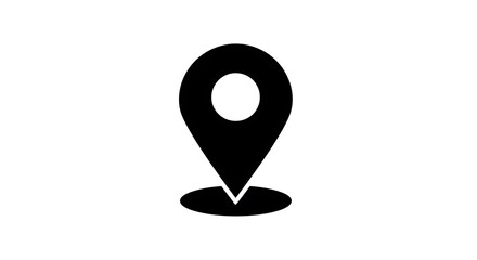 Modern black location pin icon signifies pinpoint accuracy for travel, navigation, and business planning