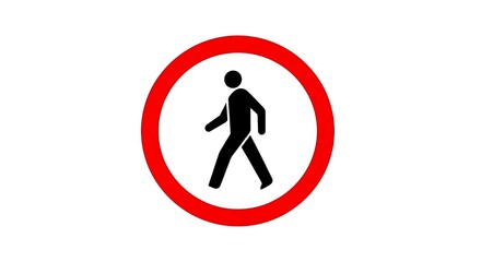 Pedestrian crossing prohibition sign graphic for safety and traffic control awareness