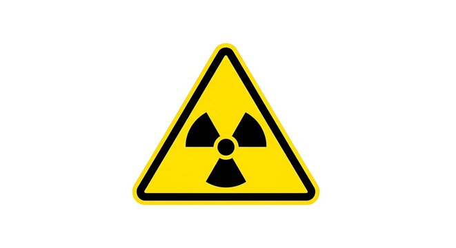 Radiation hazard warning sign alerts to dangerous radioactive materials and safety protocols