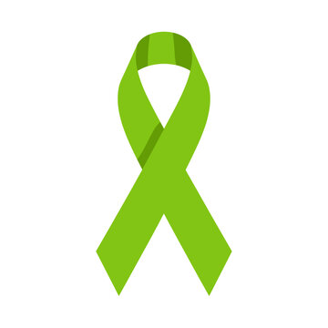 The symbolic representation of a green awareness ribbon signifies support and advocacy for various important causes and conditions.