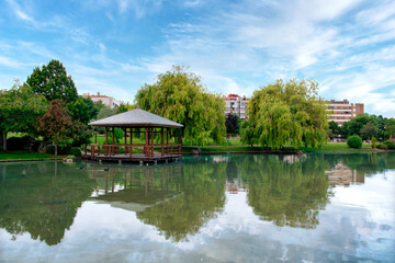 Fototapeta premium Lago de la ciudad de Pamplona