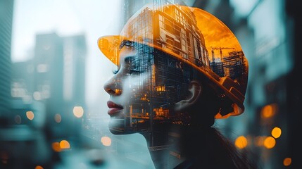 Futuristic construction site showcasing modern technology and innovation