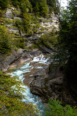 Spectacular Hiking Trail Triftsteig Through Canyon Tiefenbachklamm With Brandenburger Ache In Tyrol, Austria