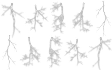 Dramatic lightning bolt vein structures ideal for spooky Halloween designs or scientific illustrations for a weather related power surge effect