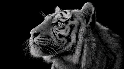 Obraz premium Majestic Tiger Profile in Black and White