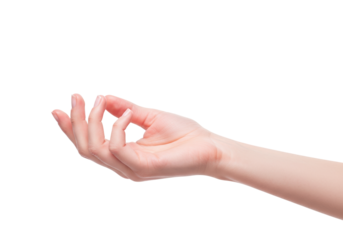 Female hand making OK gesture isolated on transparent background, perfect sign
