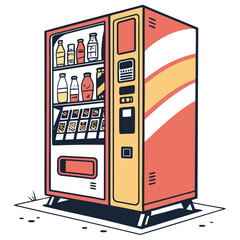 Colorful vector vending machine with drinks and snacks 1