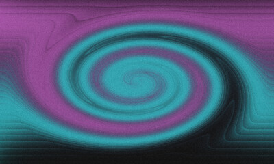Abstract Digital Swirl Background with Grainy Noise Texture in Pink Teal and Black