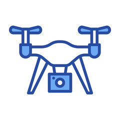 Drone Camera Blue Vector Icon