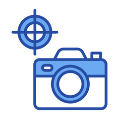 Focus Point Blue Vector Icon