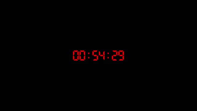 One minute circle countdown timer animation, 60 seconds countdown from 60 to 0 seconds on transparent background, Countdown video in 4k.

