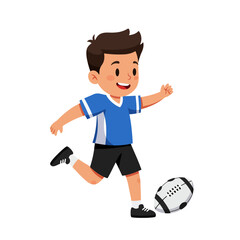 boy playing soccer