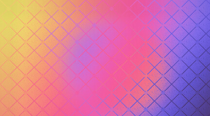 Pastel Gradient Square Grid Pattern Texture with Grainy Effect Abstract Background