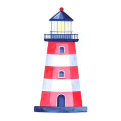 灯台の水彩イラスト