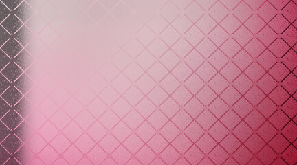 Pink Textured Diagonal Grid Pattern, Repeating Square Lattice Design with Overlaying Grunge
