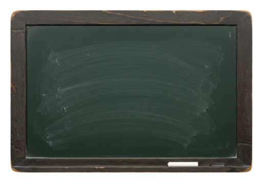 Chalkboard with wooden frame isolated on white, school board with chalk for education