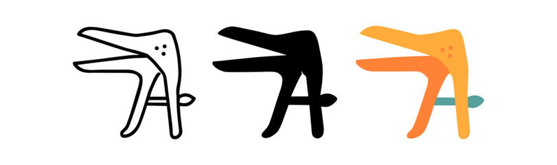 Abstract bird-like geometric shapes in minimalist, silhouette, and colorful styles