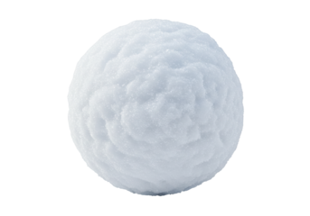 Snowball isolated on transparent background, winter fun game element in PNG format