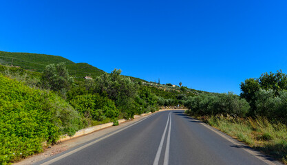 Fototapeta premium Nationalstrasse von Kalamata nach Kardamyli, Peleppones (Griechenland) 