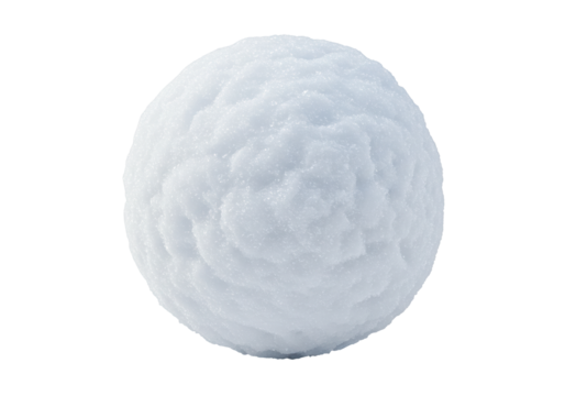 Snowball isolated on transparent background, winter fun game element in PNG format
