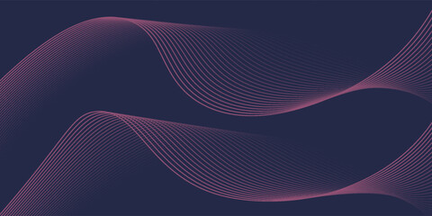 Thin line wavy background. Abstract black lines wave curve motion on white background vector. Red abstract wave thin curved lines graphic for design eps10