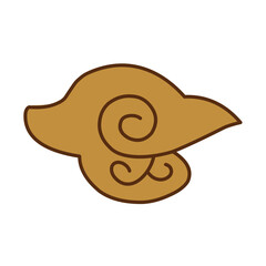 brown chinses cloud vector