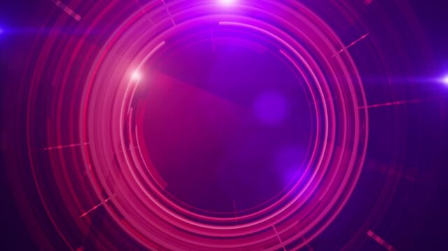 Abstract background video overlay template basic geometry shape and dynamic light flare animation with radiant glow and lens blur effects in gradient background for futuristic motion graphics concept