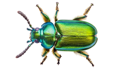 Metallic green beetle from an ultra detailed macro perspective